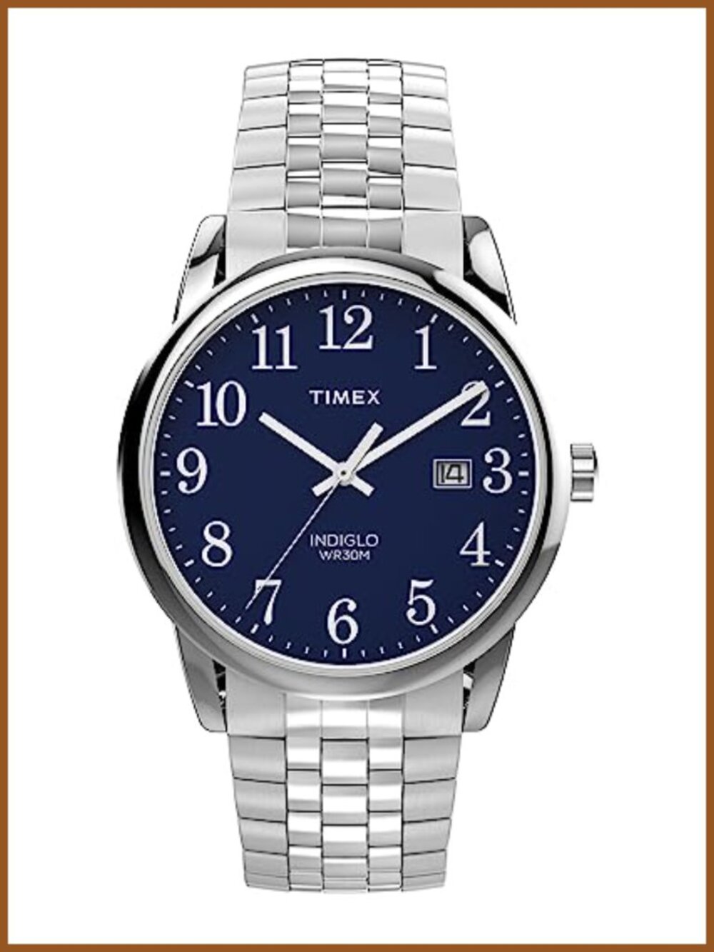 Men's Easy Reader Watch Silver-Tone Expansion Band 38mm Analog